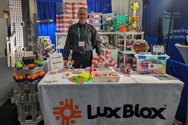 LuxBlox exhibit booth